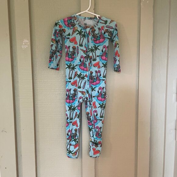 Bums & roses 12-18 months convertible romper sleeper bone chillin bamboo - Picture 2 of 7